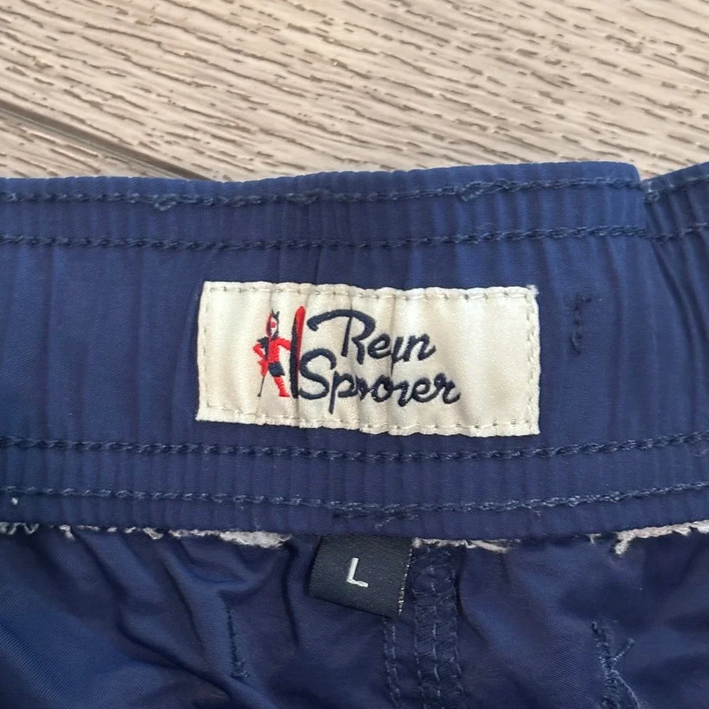 Rein Spooner Swim Trunks Mens L Blue Nylon Drawstring Board Shorts Beachwear